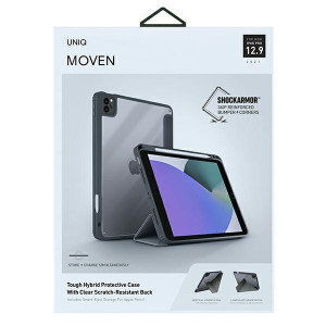 Антибактериален калъф тип книга с място за стилус UNIQ Moven - iPad Pro 12.9" (5th gen 2021) / Pro 12.9" (6th gen 2022) charcoal gray - Img 10