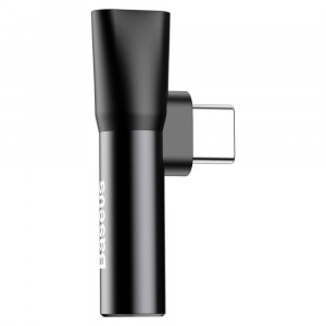 Аудио адаптер BASEUS L41 USB Type C към USB Type C / мини жак 3.5 mm (CATL41-01) черен - Img 2