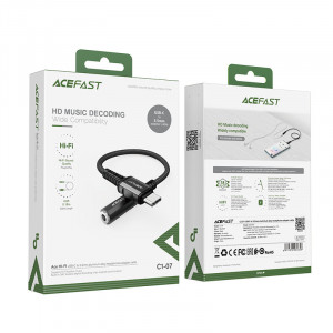 Аудио кабел ACEFAST USB Type C към жак 3.5mm (женско) 0.18m DAC черен (C1-07) черен - Img 5