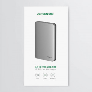 Външна адаптерна кутия Ugreen за HDD SSD 2.5'' SATA 3.0 6Gbps + кабел USB Type A / USB Type C 0.5m (CM300) сива - Img 5