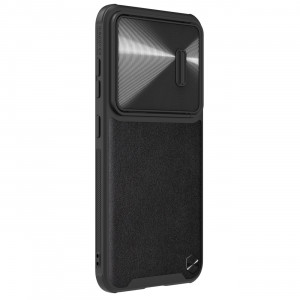 Гръб от естествена кожа с подвижно покритие за камерата NILLKIN CamShield Leather S - Samsung Galaxy S23+ черен - Img 4
