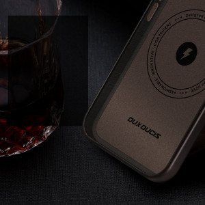 Гръб от естествена кожа DUX DUCIS Naples MagSafe - iPhone 14 Pro тъмнокафяв - Img 7