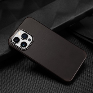 Гръб от естествена кожа DUX DUCIS Naples MagSafe - iPhone 14 Pro тъмнокафяв - Img 11