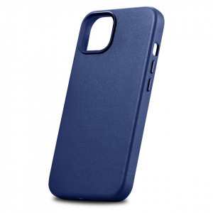 Гръб от естествена кожа iCARER Leather MagSafe - iPhone 14 Plus син - Img 7