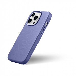 Гръб от естествена кожа iCARER Leather MagSafe - iPhone 14 Pro Max светлолилав - Img 8