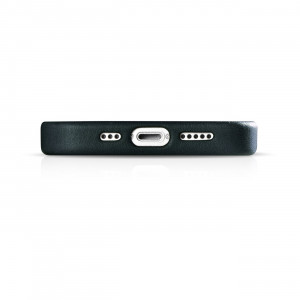 Гръб от естествена кожа iCARER Leather Oil Wax Premium MagSafe - iPhone 14 Plus тъмносин - Img 12
