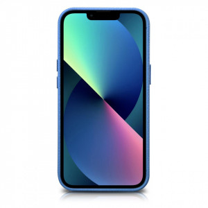 Гръб от естествена кожа iCARER Litchi Premium MagSafe - iPhone 14 Plus светлосин - Img 2