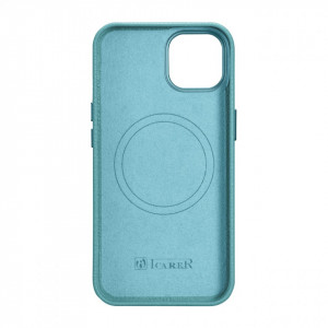 Гръб от естествена кожа iCARER Litchi Premium MagSafe - iPhone 14 Plus зелен - Img 3