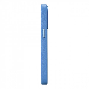Гръб от естествена кожа iCARER Litchi Premium MagSafe - iPhone 14 Pro светлосин - Img 7