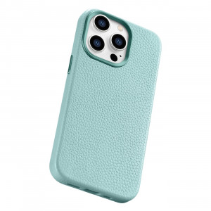 Гръб от естествена кожа iCARER Litchi Premium MagSafe - iPhone 14 Pro Max зелен - Img 12