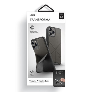 Гръб със стойка UNIQ Transforma - iPhone 12 Pro Max сив - Img 7