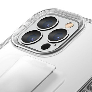 Гръб с лентов държач и каишка UNIQ Heldro с антимикробно покритие - iPhone 13 Pro Max прозрачен - Img 5