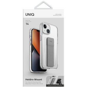 Гръб с лентов държач и каишка UNIQ Heldro с антимикробно покритие - iPhone 14 кристалнопрозрачен - Img 9