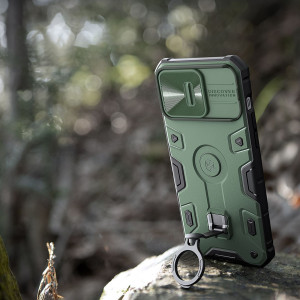 Гръб с подвижно покритие за камерата и ринг държач NILLKIN CamShield Armor Pro - iPhone 14 Pro син - Img 10