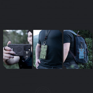 Гръб с подвижно покритие за камерата и ринг държач NILLKIN CamShield Armor Pro - iPhone 14 Pro син - Img 12