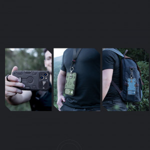 Гръб с подвижно покритие за камерата и ринг държач NILLKIN CamShield Armor Pro - iPhone 14 Plus черен - Img 12
