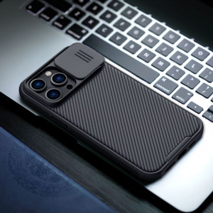 Гръб с подвижно покритие за камерата NILLKIN CamShield Pro - iPhone 14 Pro Max тъмнозелен - Img 16