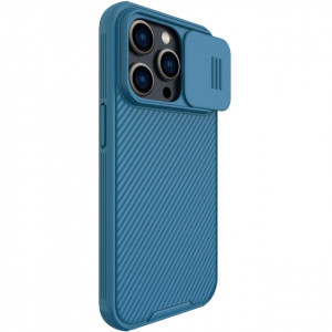 Гръб с подвижно покритие за камерата NILLKIN CamShield Pro MagSafe - iPhone 14 Pro Max син - Img 2