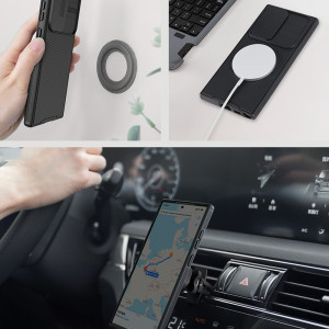 Гръб с подвижно покритие за камерата NILLKIN CamShield Pro MagSafe - Samsung Galaxy S23 Ultra черен - Img 9