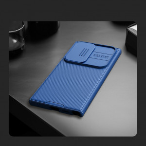 Гръб с подвижно покритие за камерата NILLKIN CamShield Pro - Samsung Galaxy S24 Ultra син - Img 15
