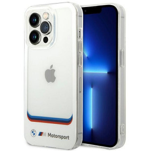 Гръб BMW BMHCP14L22HMCH Transparent Center - iPhone 14 Pro бял - Img 1