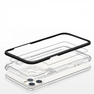 Гръб Clear 3в1 с гел рамка - iPhone 11 Pro Max черен - Img 5