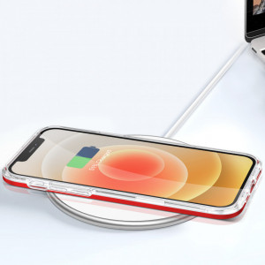 Гръб Clear 3в1 с гел рамка - iPhone 12 червен - Img 7