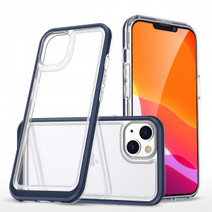 Гръб Clear 3в1 с гел рамка - iPhone 14 Plus син - Img 1