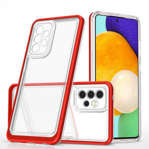 Гръб Clear 3в1 с гел рамка - Samsung Galaxy A04s / A13 5G червен - Img 1