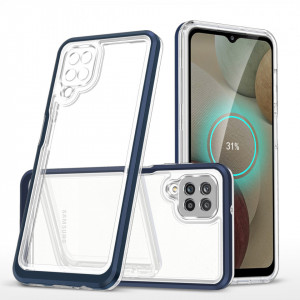 Гръб Clear 3в1 с гел рамка - Samsung Galaxy A12 син - Img 1