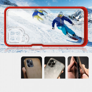 Гръб Clear 3в1 с гел рамка - Samsung Galaxy A12 червен - Img 3