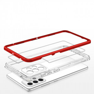 Гръб Clear 3в1 с гел рамка - Samsung Galaxy A33 5G червен - Img 5
