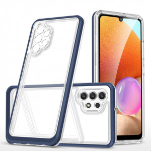Гръб Clear 3в1 с гел рамка - Samsung Galaxy A72 син - Img 1