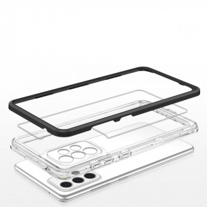 Гръб Clear 3в1 с гел рамка - Samsung Galaxy A73 5G черен - Img 5