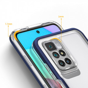 Гръб Clear 3в1 с гел рамка - Xiaomi Redmi 10 / 10 2022 / Note 11 4G син - Img 4