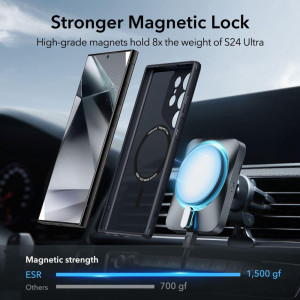 Гръб ESR Classic Hybrid Halolock - Samsung Galaxy S24 Ultra прозрачен / черен - Img 4