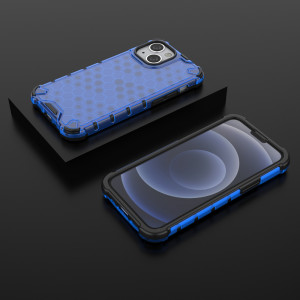 Гръб Honeycomb Armor със силиконов бъмпер - iPhone 13 mini син - Img 13