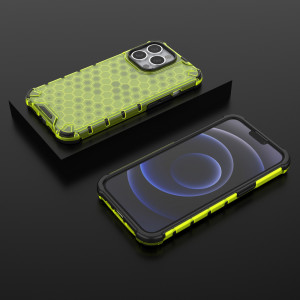 Гръб Honeycomb Armor със силиконов бъмпер - iPhone 13 Pro зелен - Img 13