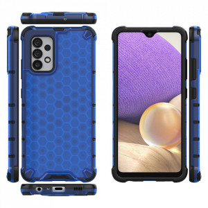 Гръб Honeycomb Armor със силиконов бъмпер - Samsung Galaxy A03s син - Img 2