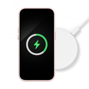Гръб Leather Mag съвместим с MagSafe - iPhone 15 розов - Img 7