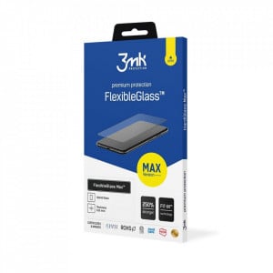 Гъвкав протектор с пълно покритие 3mk Flexible Glass Max - iPhone 14 Plus / 13 Pro Max (G12) с черна рамка