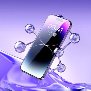 Закален стъклен протектор 0.3mm с пълно покритие и филтър за поверителност BASEUS Privacy с инструмент за поставяне - iPhone 14 Pro Max - Img 18