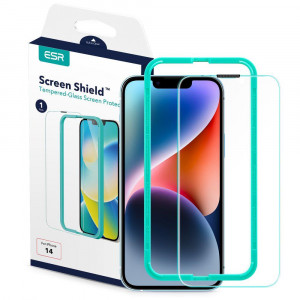 Закален стъклен протектор ESR Screen Shield с инструмент за поставяне - iPhone 13 / 13 Pro / 14 CLEAR - Img 1