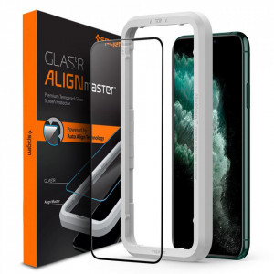 Закален стъклен протектор SPIGEN Align Master FC с инструмент за поставяне - iPhone 11 Pro Max - Img 1