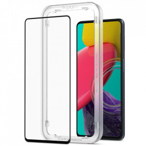 Закален стъклен протектор SPIGEN Align Master FC с инструмент за поставяне - Samsung Galaxy M53 с черна рамка - Img 2
