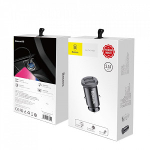 Зарядно за кола BASEUS Grain mini 3.1A 2x USB Type A (CCALL-ML01) черно - Img 6