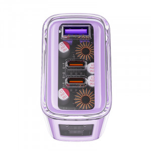 Зарядно за стена ACEFAST GaN 65W USB Type A / 2x USB Type C (A45) сиво - Img 8