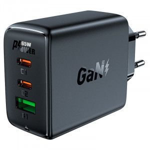 Зарядно за стена ACEFAST GaN 65W USB Type A / 2x USB Type C PPS PD QC4.0+ (A41) черно - Img 3