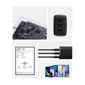 Зарядно за стена BASEUS 17W 3x USB Type A EU бяло - Img 11