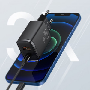Зарядно за стена BASEUS 20W 3A USB Type A / USB Type C PD QC3.0 (CCXJ-B02) бяло - Img 10
